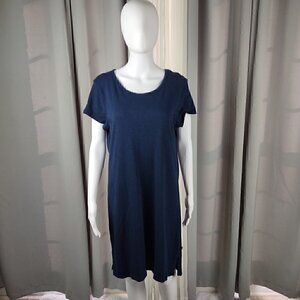 Gap Women's Blue Softspun Cotton Blend Short Sleeve T-Shirt Dress Size Large